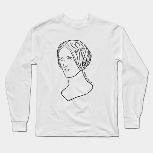 Mary Shelley Line Art Long Sleeve T-Shirt